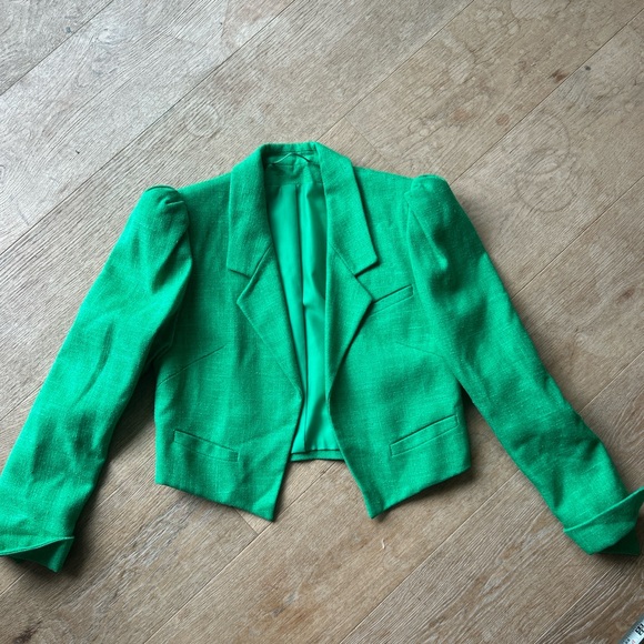 ☘️ Vintage Helene Straber Green Cropped Blazer ☘️ - Picture 4 of 8